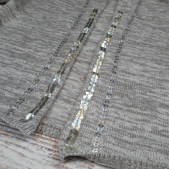 Christopher & Banks Sequin Open Front Cardigan - Picture 2 of 8